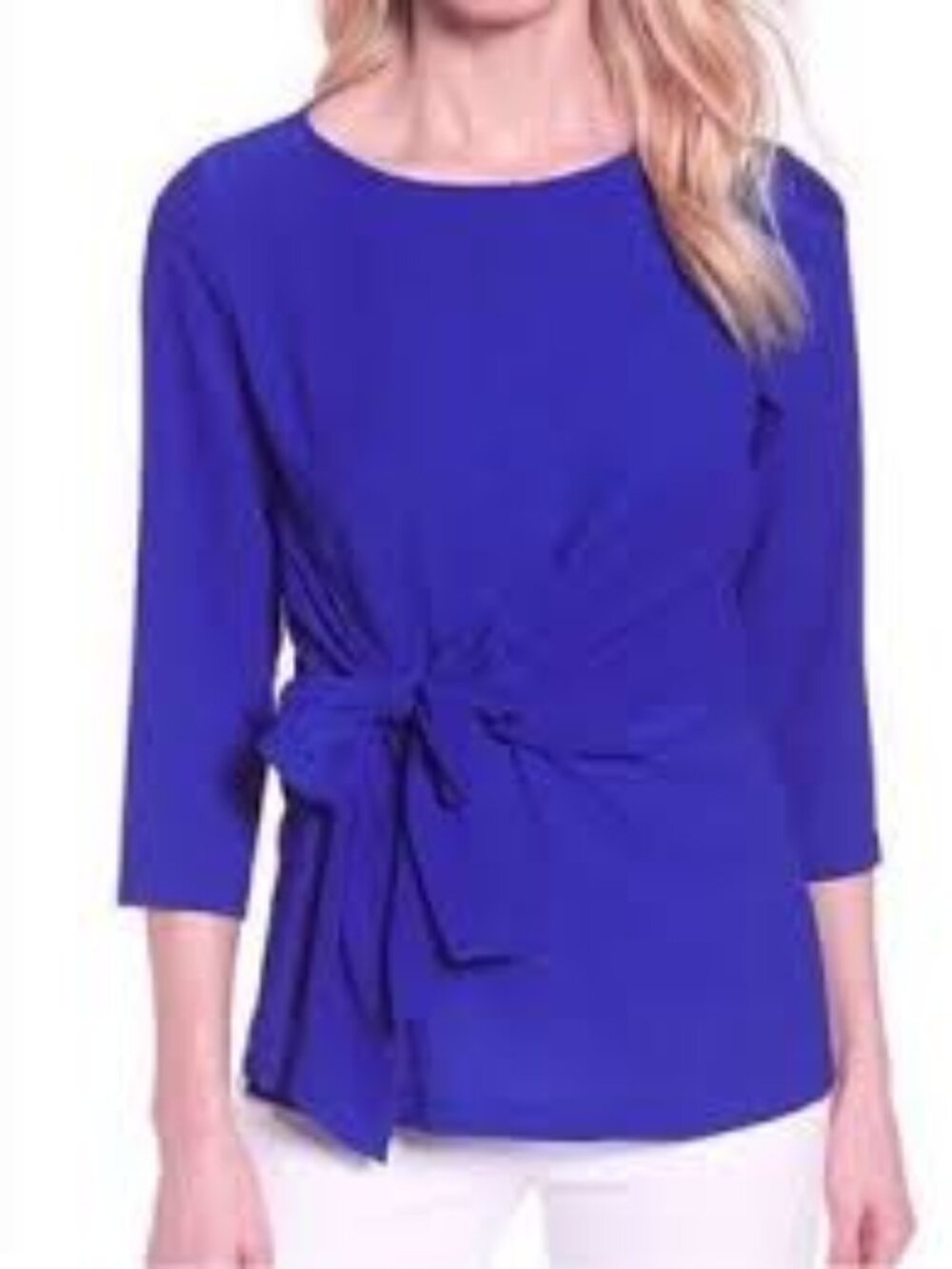 Ann Taylor 3/4 Sleeve Tie Front Top